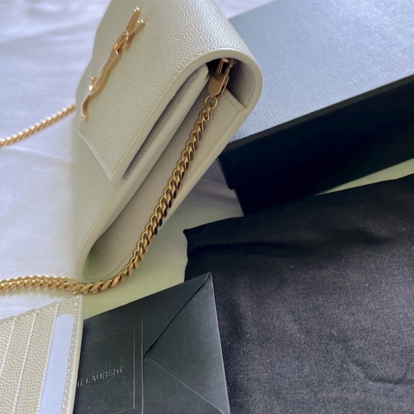 Saint Laurent YSL white uptown chain wallet bag leather - Picture 5 of 7